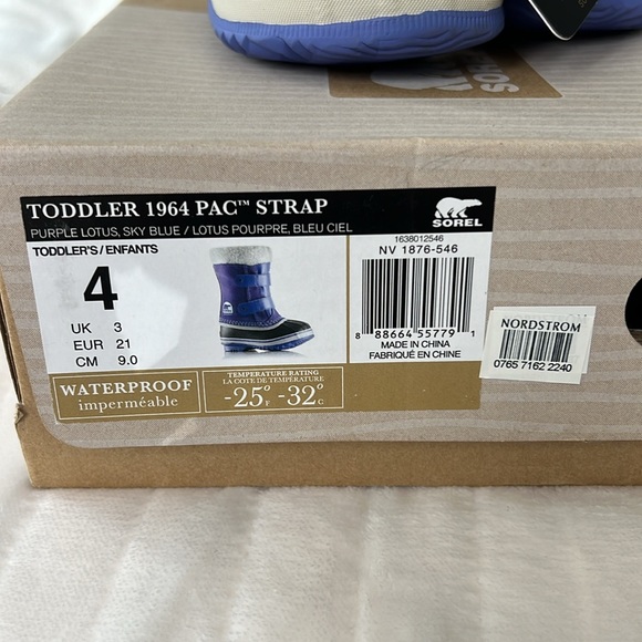 Sorel Toddler 1964 PAC Strap Purple Size 4 - Picture 3 of 5